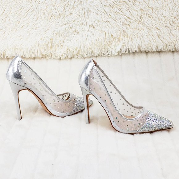 Elegant Silver Stiletto Heels - Picture 5 of 12